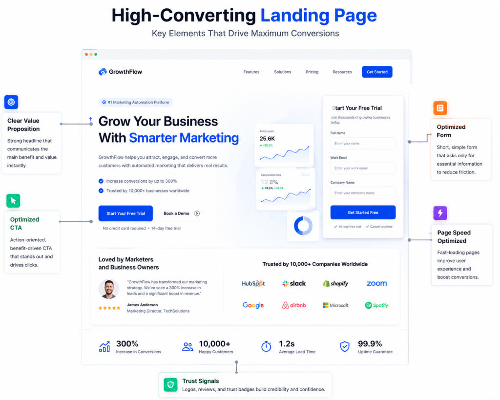 High-converting landing page infographic